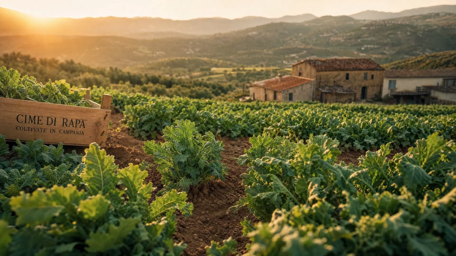 Coltivazioni di cime di rapa in Campania